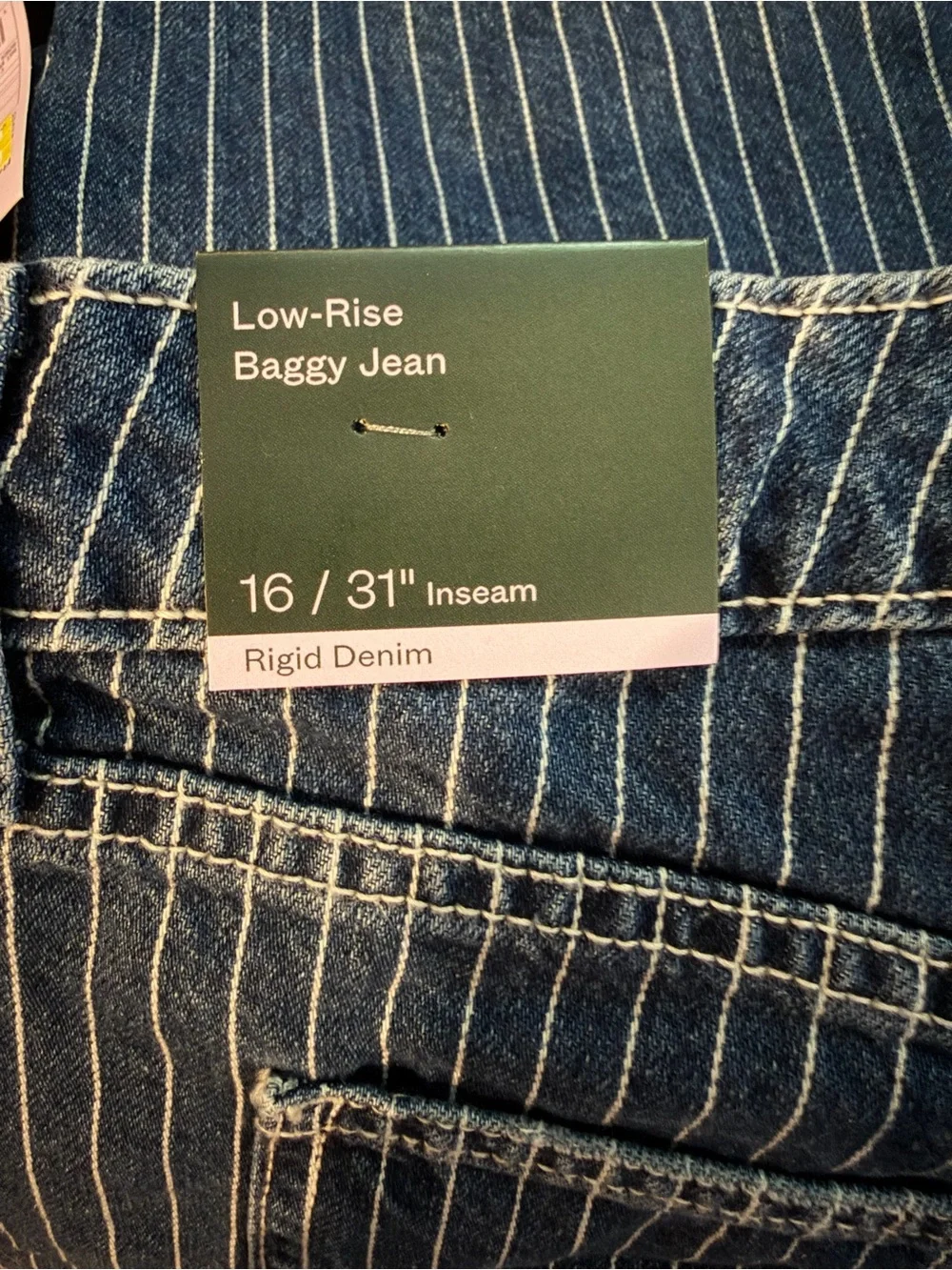 NWT wild fable Women’s Blue Pinstriped Wide-Leg Cargo Jeans - Picture 10 of 10